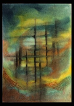 Les Paysages de l'Esprit - Boréal - Pastel sec et huile de lin 70 x 48 - (Sous verre et cadre acier brossé)
