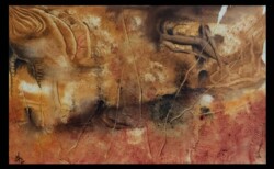 Les Paysages de l'Esprit - Paléo - Pastel sec et huile de lin 45 x 28 - (Sous verre et cadre acier brossé)